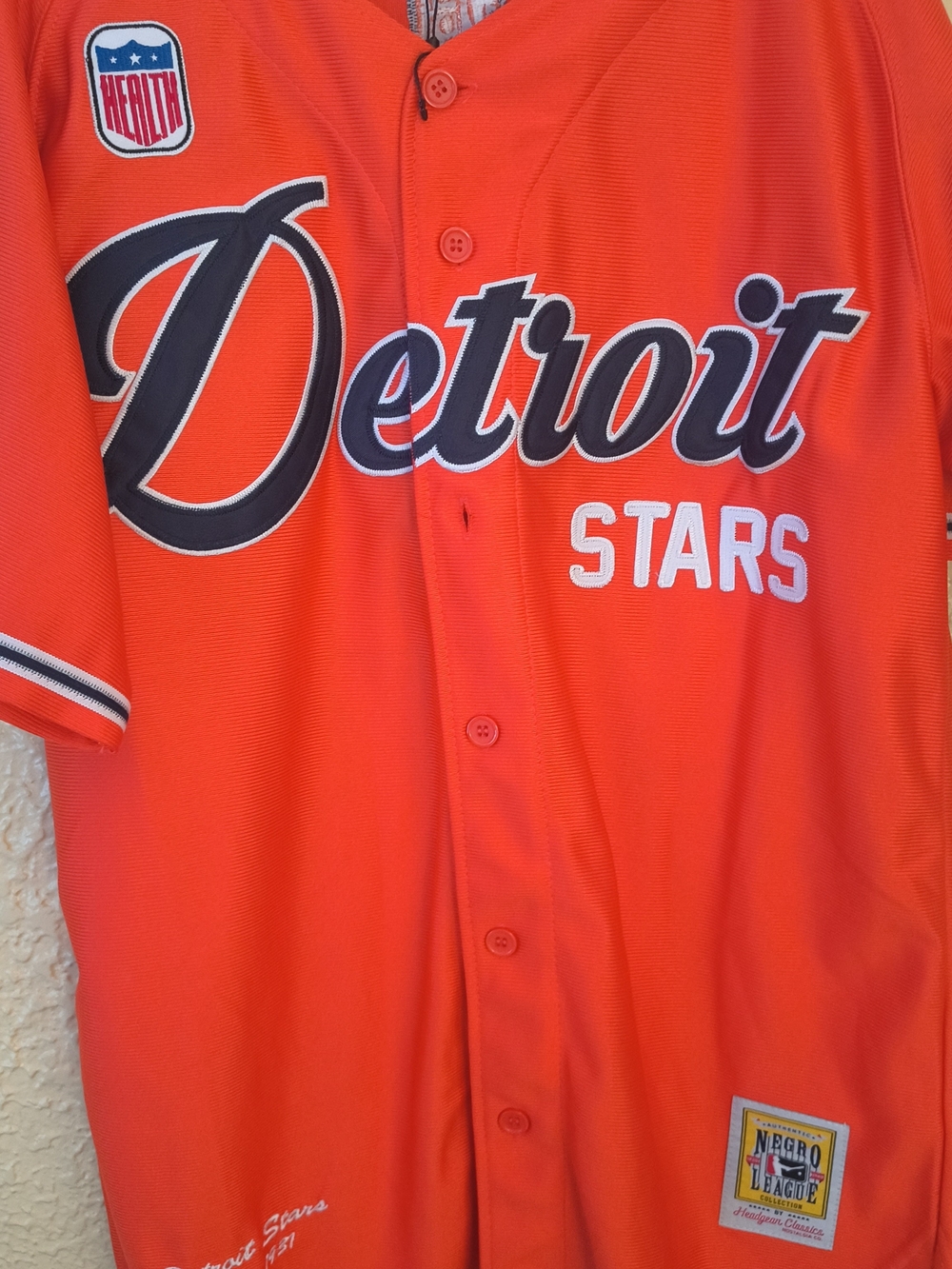 Detroit Stars Mens Orange Baseball Jersey